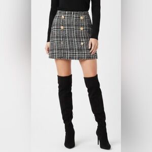TWEED Zaful Black and White Mini Pencil Skirt